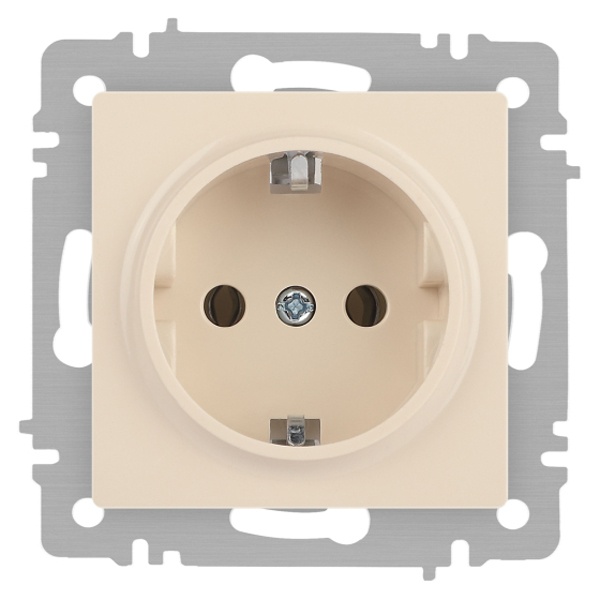 Розетка Intro Accent 2P+E Schuko 16А-250В IP20 слоновая кость 6-202-02 (бежевый)