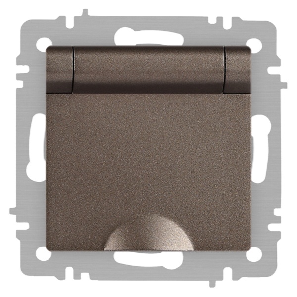 Розетка Intro Accent 2P+E Schuko с крышкой 16А-250В IP20 бронза 6-203-08