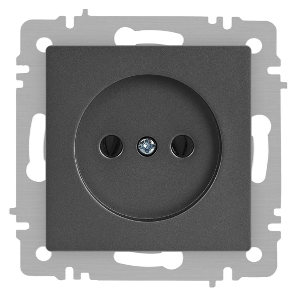 Розетка Intro Accent 2Р 16А-250В IP20 графит 6-201-07