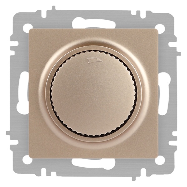 Светорегулятор Intro 600Вт поворотный 230В IP20 шампань 6-401-04