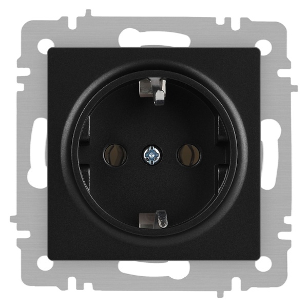 Розетка Intro Accent 2P+E Schuko 16А-250В IP20 антрацит 6-202-05