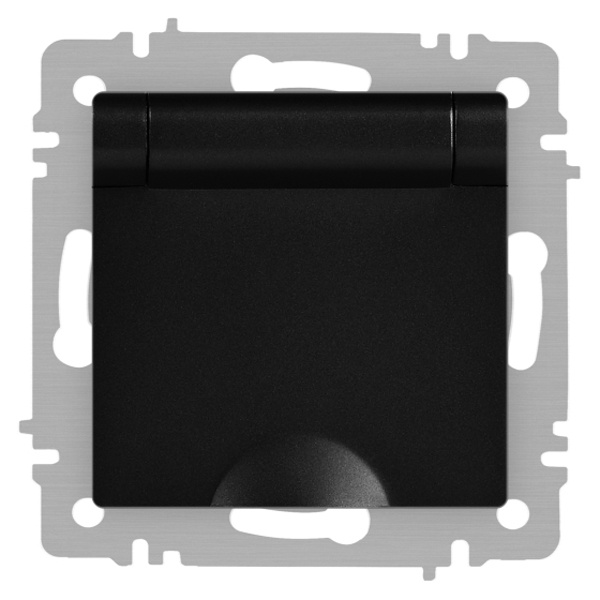 Розетка Intro Accent 2P+E Schuko с крышкой 16А-250В IP20 антрацит 6-203-05