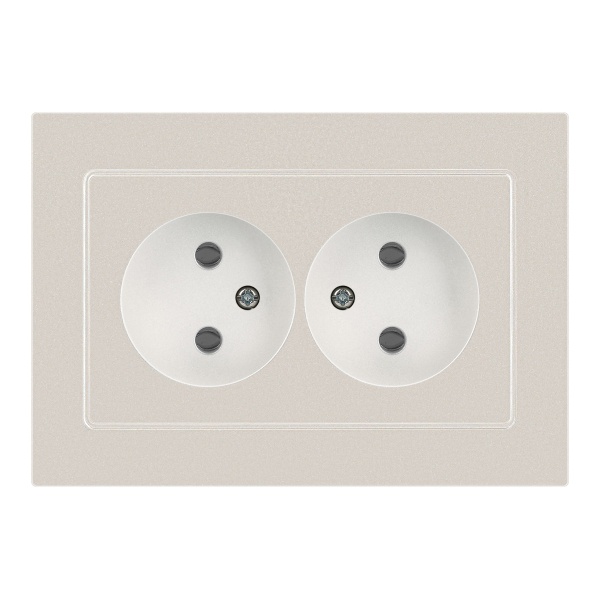 Розетка двойная Intro Accent 2х2P 16А-250В IP20 перламутр 6-204-06