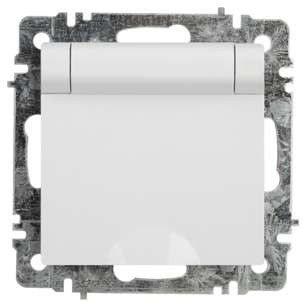 Розетка Intro Accent 2P+E Schuko с крышкой 16А-250В IP20 белый 6-203-01