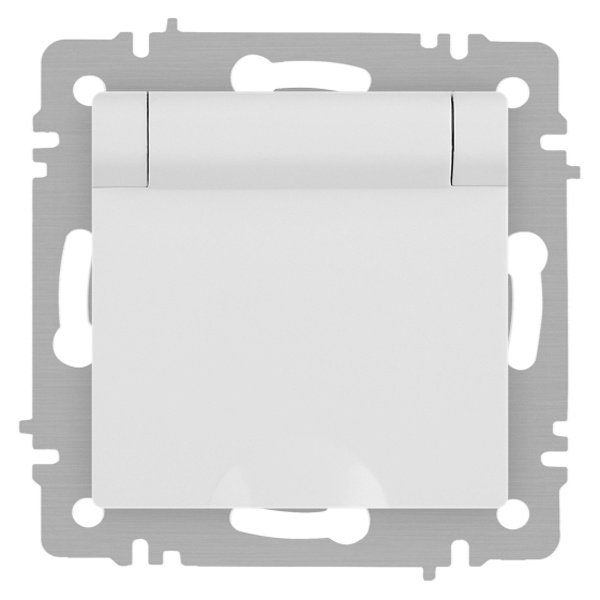 Розетка Intro Accent 2P+E Schuko с крышкой 16А-250В IP20 белый матовый 6-203-01М