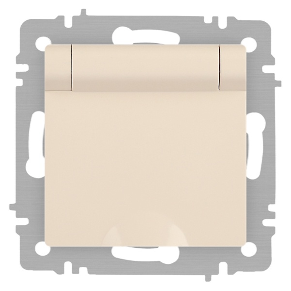 Розетка Intro Accent 2P+E Schuko с крышкой 16А-250В IP20 слоновая кость 6-203-02 (бежевый)