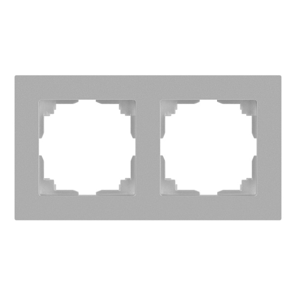 Рамка на 2 поста Intro Accent алюминий 6-502-03