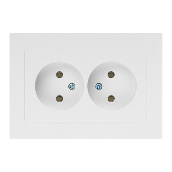 Розетка двойная Intro Accent 2х2P 16А-250В IP20 белый 6-204-01