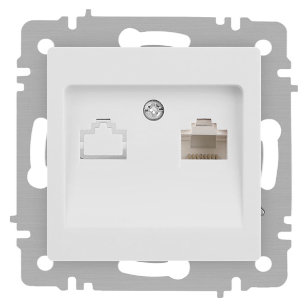 Розетка информационная Intro Accent RJ45 IP20 белый матовый 6-303-01М