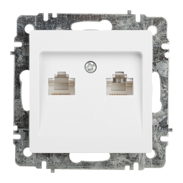 Розетка информационная двойная Intro Accent 2xRJ45 IP20 белый 6-304-01