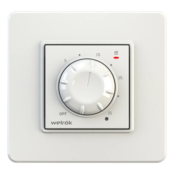 Терморегулятор механический Welrok rol встроенный термодатчик, 16 А, 3000 Вт, 0…35 °С, белый