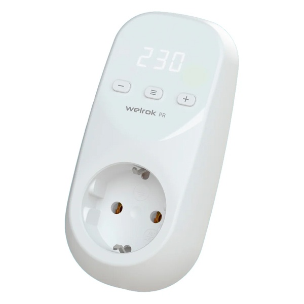 Реле контроля напряжения в розетку Welrok PR 1Ф 16А 3000ВА белый