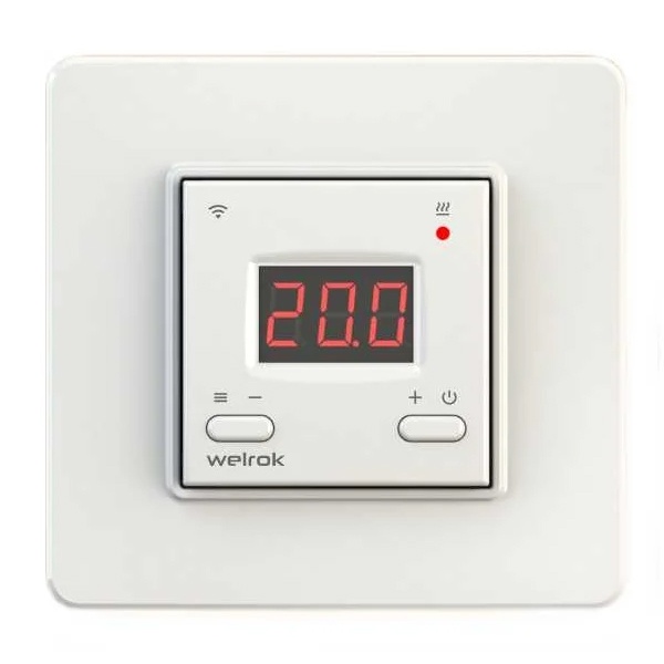 Умный терморегулятор для теплого пола геозонирование Wi-Fi Welrok az 16 А, 3000 Вт, +5…+45 °С, белый