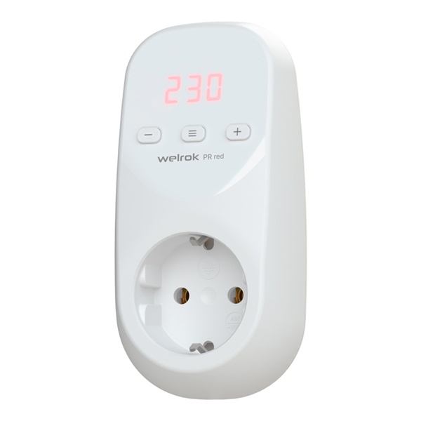 Реле контроля напряжения в розетку Welrok PR red 1Ф 16А 3000ВА белый