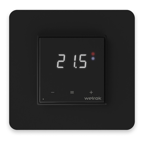 Умный терморегулятор для теплого пола геозонирование Wi-Fi Welrok oz bk 16 А 3 кВт, +5…+45 °С черный