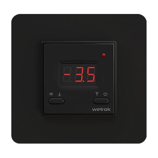 Терморегулятор для систем антиобледенения Welrok kt bk 16 А, 3000 Вт,0…10 °С, -20…-1 °С, черный