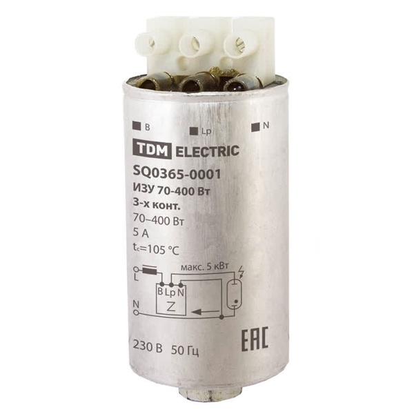 ИЗУ TDM 70-400W 220-240V 3 контакта, для натриевых и металлогалогенных ламп