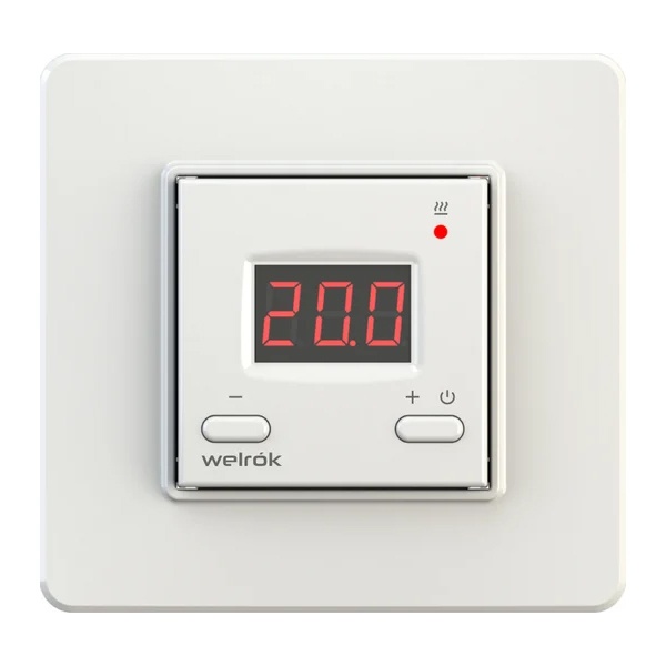 Терморегулятор цифровой Welrok st с датчиком пола 16А 3000Вт 5-40 °С белый