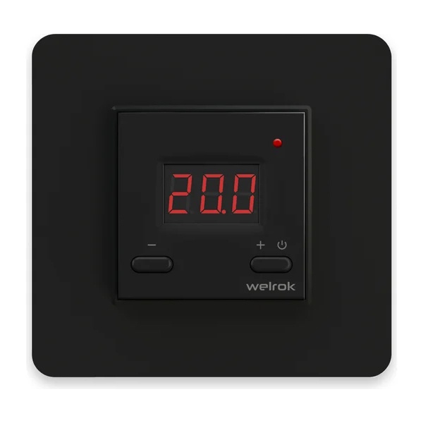 Терморегулятор цифровой Welrok st bk с датчиком пола 16А 3000Вт 5-40 °С черный