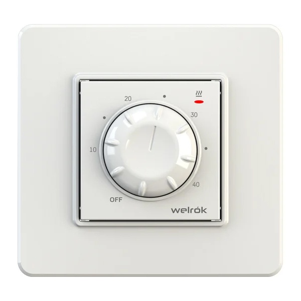 Механический термостат Welrok rtp с датчиком пола 16А 3000Вт 10-40 °С белый