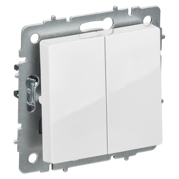 Переключатель перекрестный 2-клавишный ИЭК BRITE 10А белый (ВС10-2-3-БрБ)