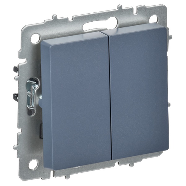 Переключатель перекрестный 2-клавишный ИЭК BRITE 10А маренго (ВС10-2-3-БрМ)