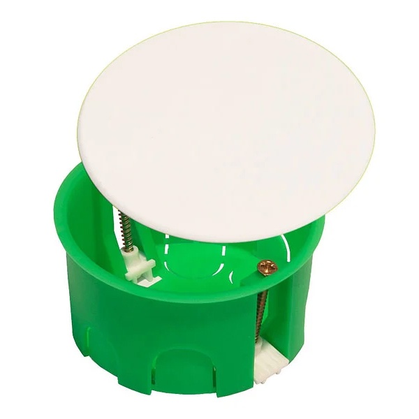 Коробка распределительная Hegel d 80 глубина 45 мм с крышкой скрытой установки для полых стен