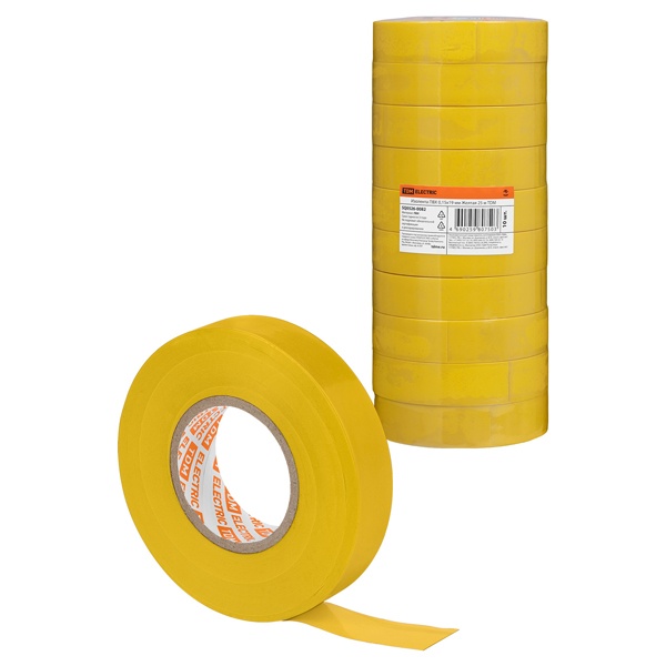 Изолента ПВХ TDM 0,15х19 мм Желтая 25 метров [упаковка 10шт]