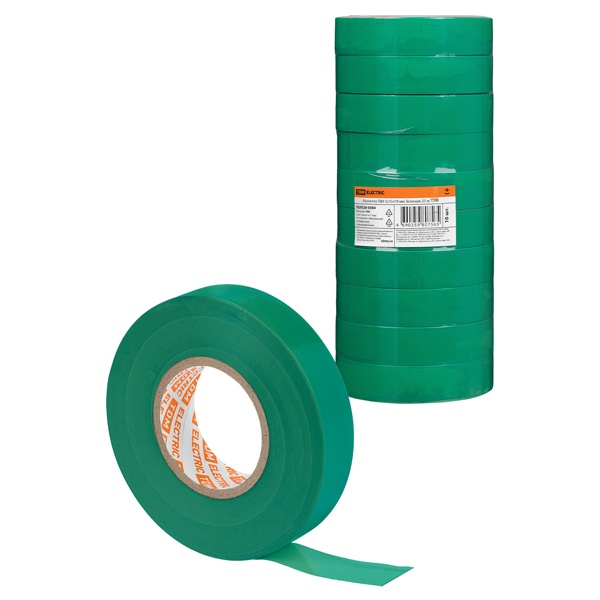 Изолента ПВХ TDM 0,15х19 мм Зеленая 25 метров [упаковка 10шт]
