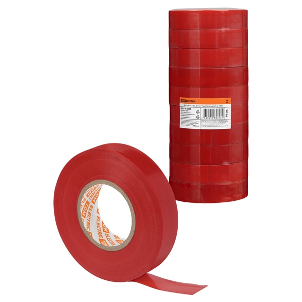 Изолента ПВХ TDM 0,15х19 мм Красная 25 метров [упаковка 10шт]