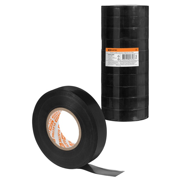 Изолента ПВХ TDM 0,15х19 мм Черная 25 метров [упаковка 10шт]