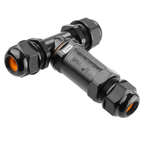 Кабельный коннектор TDM Т-образный 5-и контактный IP68 черный