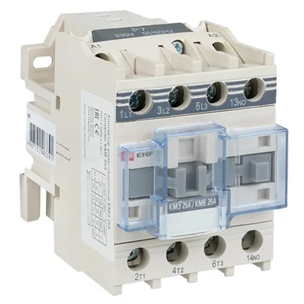 Контактор малогабаритный EKF PROxima КМЭ 3P 25А 220В 1NC