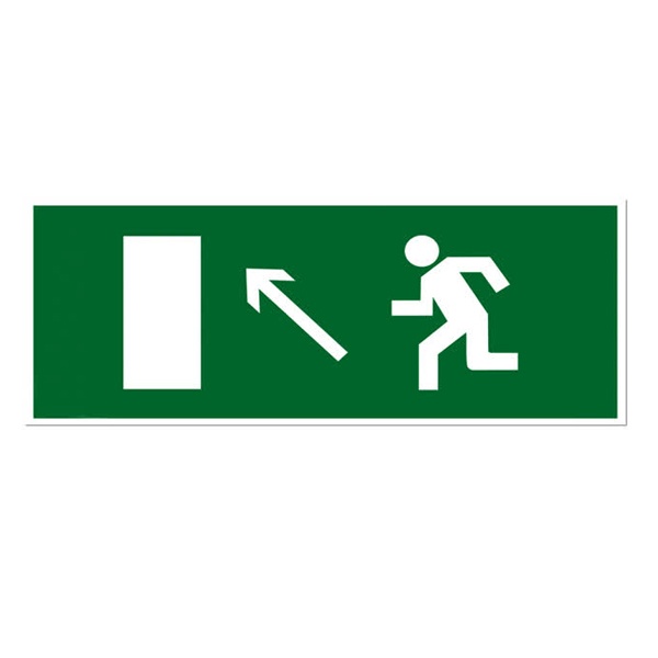 Знак TDM Направление к эвакуационному выходу налево вверх 350х124мм для ССА
