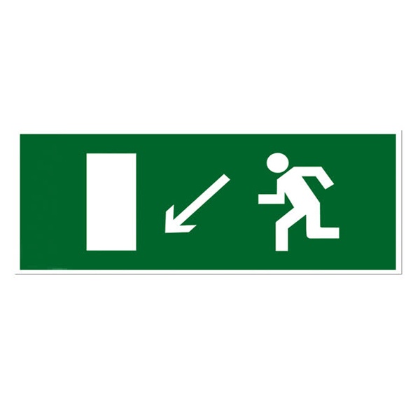 Знак TDM Направление к эвакуационному выходу налево вниз 350х124мм для ССА