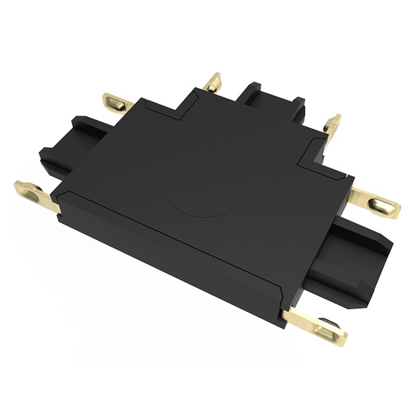 Коннектор JazzWay MTR16 CT-BL T - образный черный, для накладного низковольтного шинопровода Pro