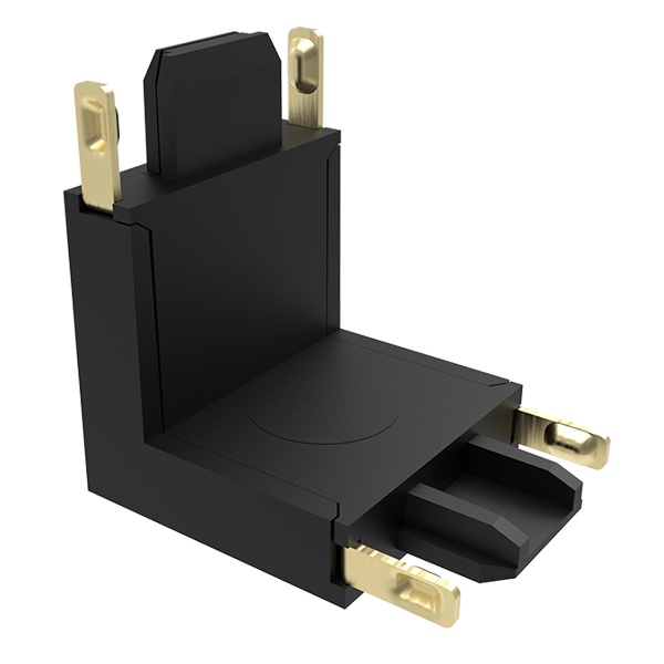 Коннектор JazzWay MTR16 CV-BL V - образный черный, для накладного низковольтного шинопровода Pro