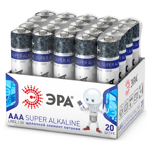 Батарейка AAA ЭРА LR03 1,5V bulk Super Alkaline (упаковка 20 шт) 5055398632345