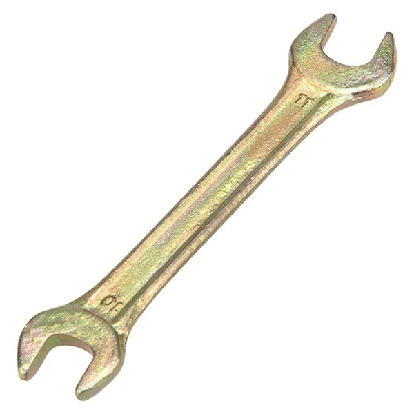 Ключ рожковый 10х11 мм, желтый цинк Rexant