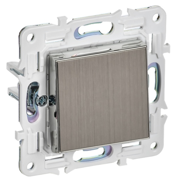 Выключатель кнопочный одноклавишный ИЭК SKANDY SK-V14N 10А никель