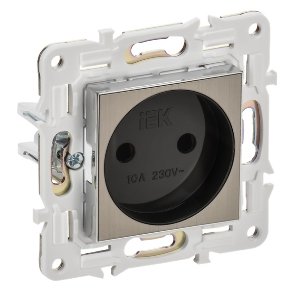 Розетка без заземления ИЭК SKANDY SK-R02N 10А никель