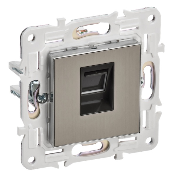 Розетка компьютерная RJ45 кат.5E ИЭК SKANDY SK-K01N никель