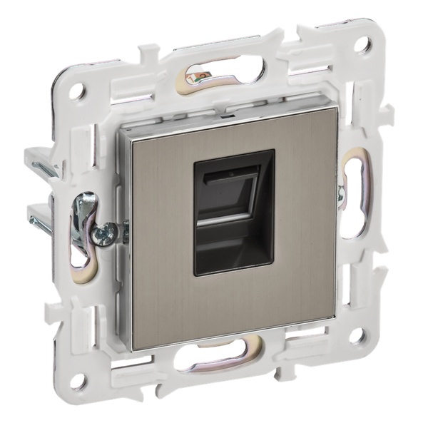 Розетка компьютерная RJ45 кат.6 ИЭК SKANDY SK-K02N никель