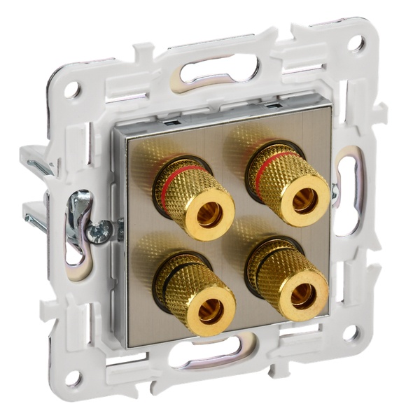 Аудиорозетка ИЭК SKANDY SK-A01N 4 подключения никель