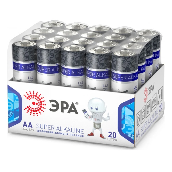 Батарейка AA ЭРА LR6 bulk Super Alkaline (упаковка 20 шт) 5055398628287