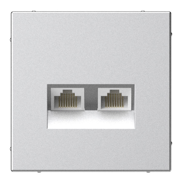 Розетка двойная компьютерная RJ45+RJ45 SE ArtGallery категория 5е алюминий