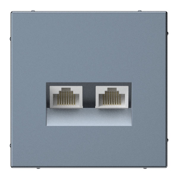 Розетка двойная компьютерная RJ45+RJ45 SE ArtGallery категория 5е грифель