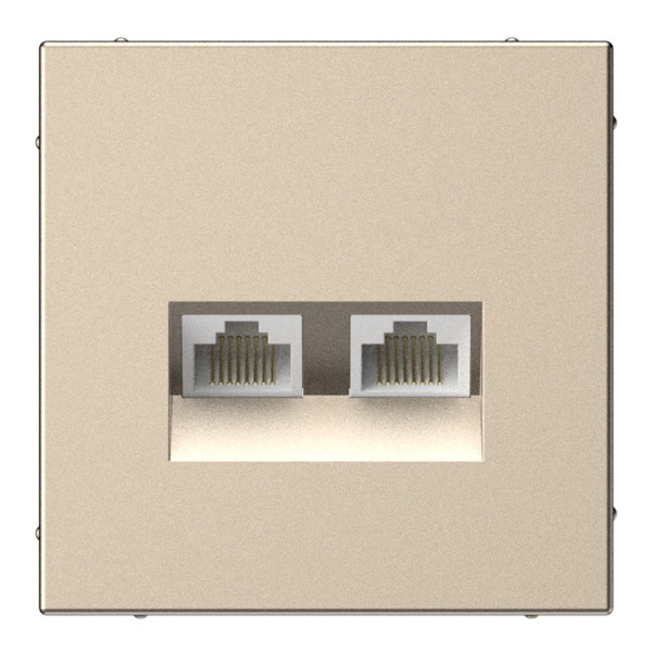 Розетка двойная компьютерная RJ45+RJ45 SE ArtGallery категория 5е шампань