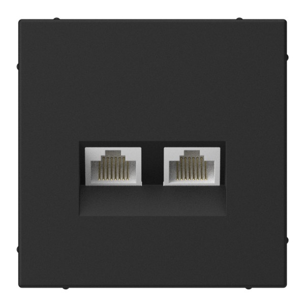 Розетка двойная компьютерная RJ45+RJ45 SE ArtGallery категория 5е карбон