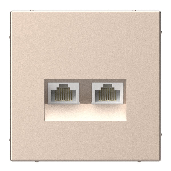 Розетка двойная компьютерная RJ45+RJ45 SE ArtGallery категория 5е песочный